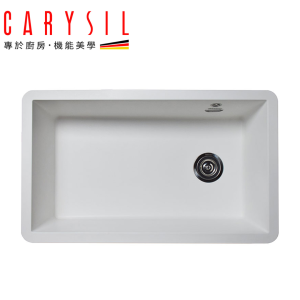 德國Carysil 珂瑞C08-1001 花崗岩水槽-雪白(81cm) – 永昕衛浴廚具