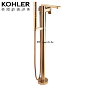 KOHLER Composed 落地式浴缸龍頭含軸心(玫瑰金) K-73087T-B4-RGD