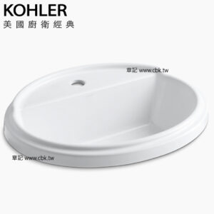KOHLER Tresham 單孔橢圓形上嵌盆(57.9cm) K-2992-1-0