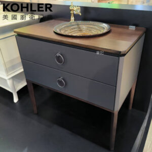 KOHLER Ming 浴櫃盆組(含龍頭) - 水墨煙灰色(90cm) K-77127T-CG1_K-17890-RL-RB2_DM