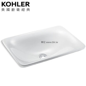 KOHLER Carillon 上嵌檯面盆-冰瑩白(53.3cm) K-96117T-G81