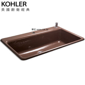 KOHLER Riverby 上嵌半嵌鑄鐵水槽(84x50cm) K-5871T-2SD-20