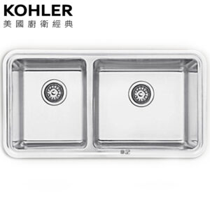 KOHLER Prologue 上嵌下嵌式不鏽鋼雙槽(84x44cm) K-3664T-H-NA