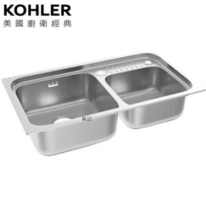 KOHLER Aleo 上嵌下嵌式不鏽鋼單槽 (82x47cm) K-97329T-2HD-NA