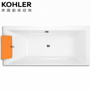 KOHLER Evok 壓克力浴缸附橘色浴枕(180cm) K-1704T-1P-0